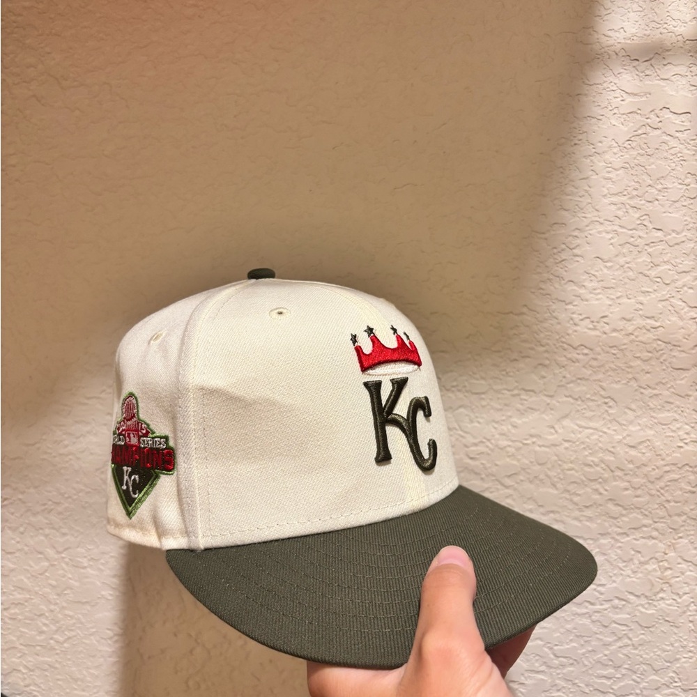 New Era Cream and Green 59FIFTY Cap